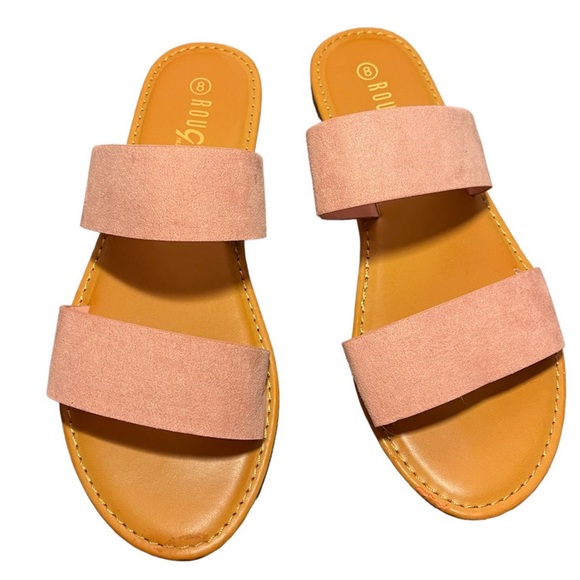 Shoes Womens Pink Double Strap Slide Sandals Poshmark